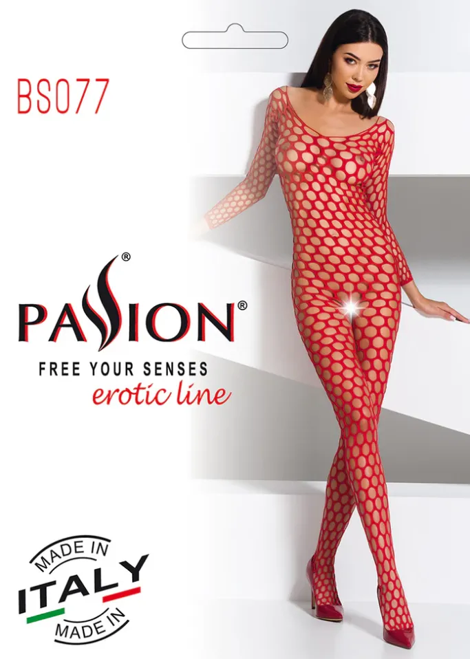 Passion Lingerie Passion Bodystocking BS077 Red
