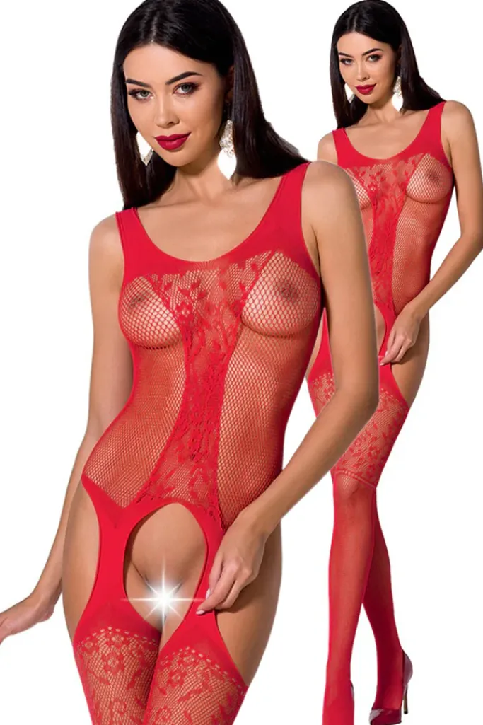 Passion Lingerie Passion Bodystocking BS072 Red