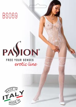 Passion Lingerie Passion Bodystocking BS069 White