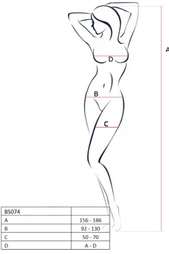 Passion Lingerie Passion Bodystocking BS074 White