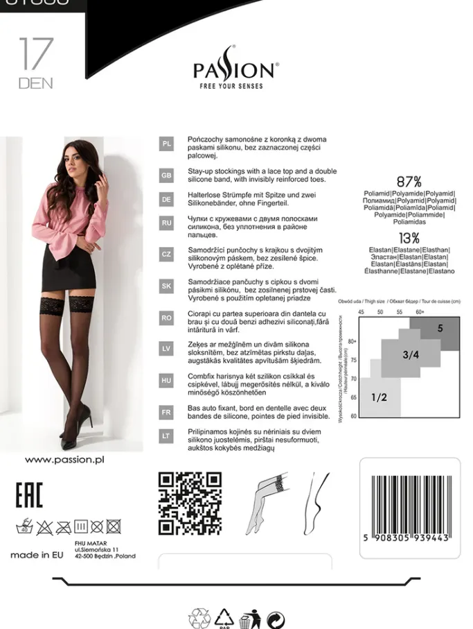 Passion Lingerie Passion Graphite Grey Stockings ST003