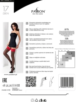Passion Lingerie Passion Grigio/Nero Grey-Silver/Black Stockings ST004
