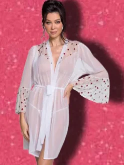 Passion Lingerie Passion Lovelia Penignoir Dressing Gown White