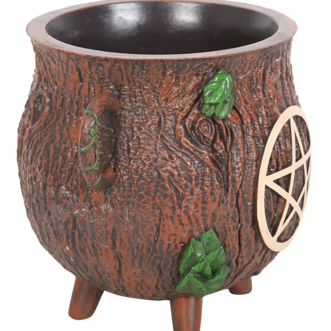 Something Different Pentagram Bark Effect Cauldron Plant Pot