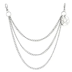 Gothic Accessories Pentagram Belt Clip Chain