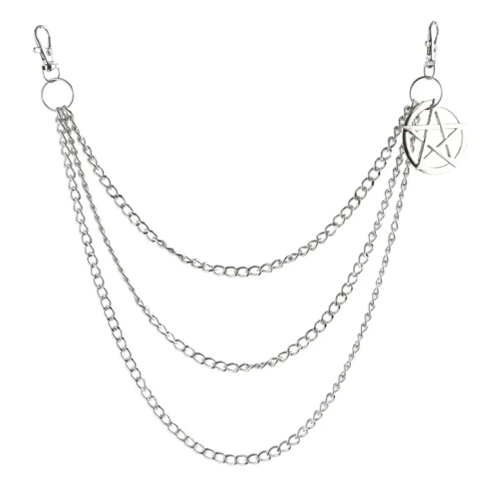 Gothic Accessories Pentagram Belt Clip Chain