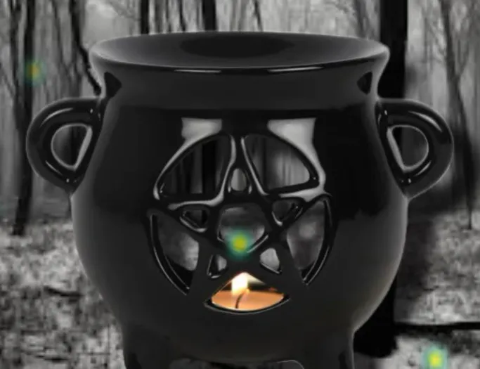 Something Different Pentagram Cauldron Oil Burner