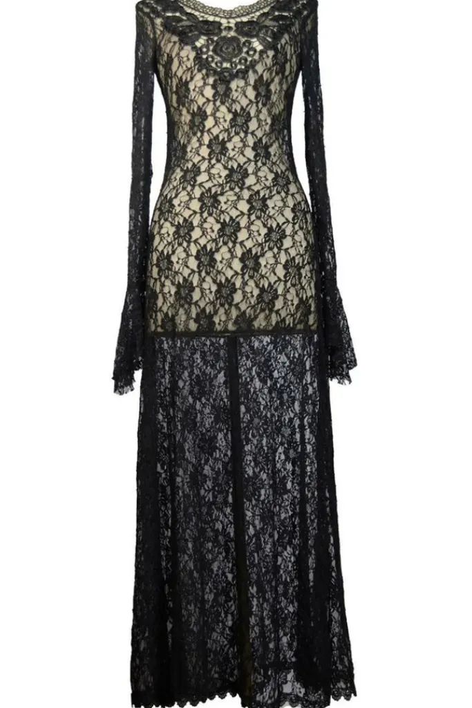 Pentagramme Long Gothic Lace Dress (M)
