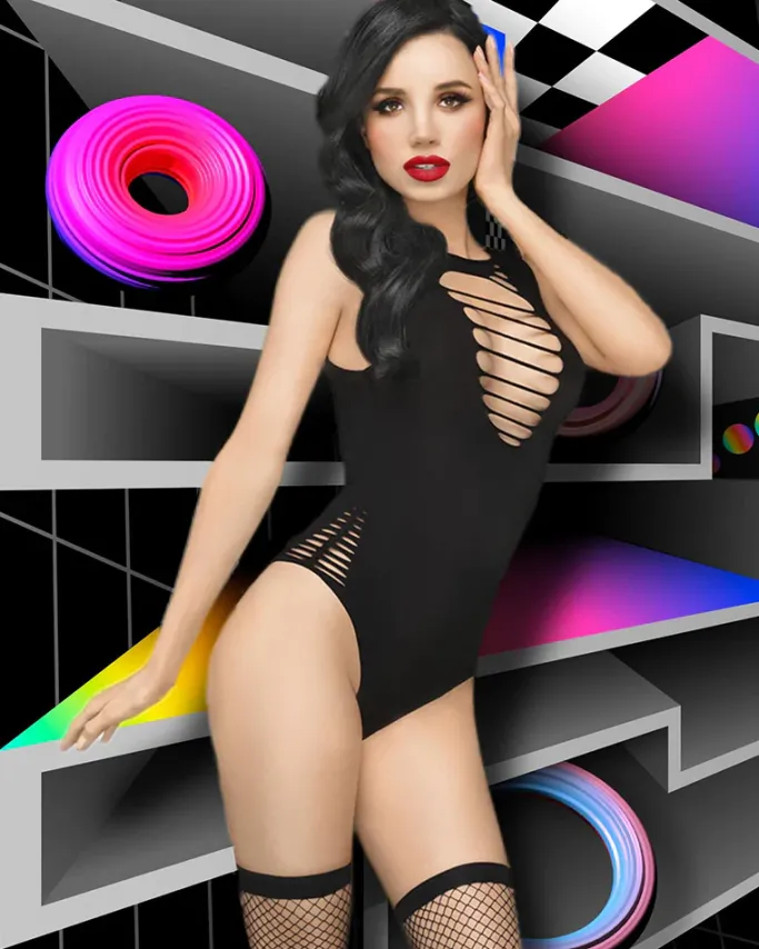 Penthouse Hotter Than Hell Teddy, Stockings (XL)
