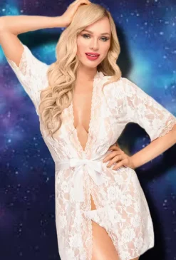 Penthouse Sweet Retreat White Kimono (XL)