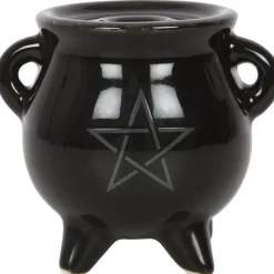 Something Different Pentragram Cauldron Ceramic Incense Holder