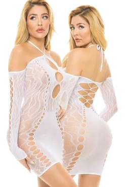 Pink Lipstick Animal Inside White Dress