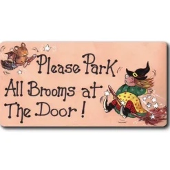 Something Different Please Park All Brooms at the Door Smiley Fridge Magnet