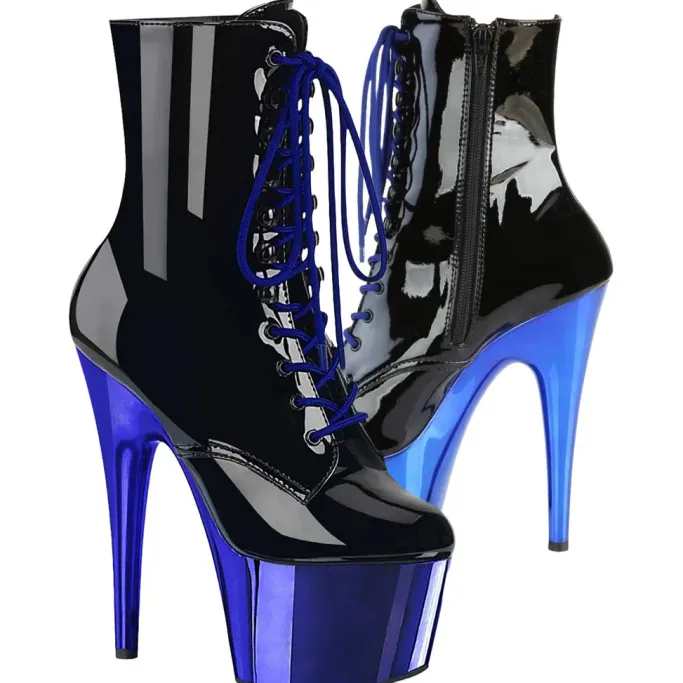 Pleaser ADORE 1020 Royal Blue Chrome Boots