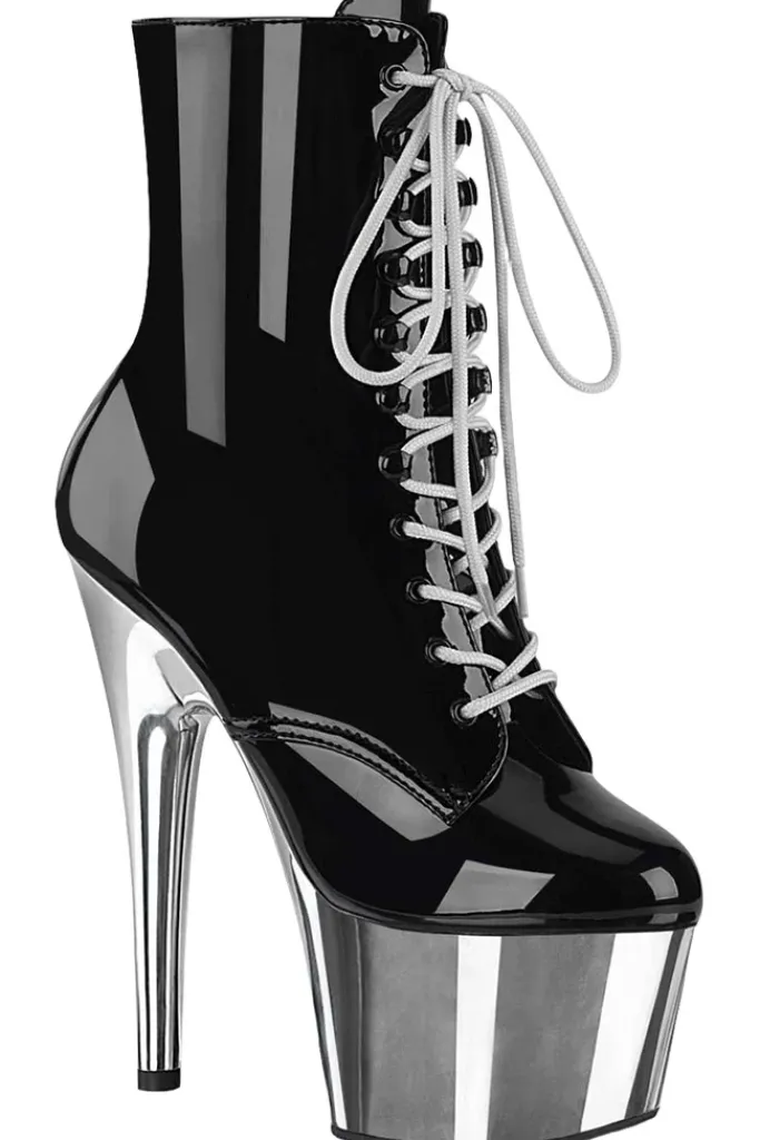 Pleaser ADORE 1020 Silver Chrome Boots
