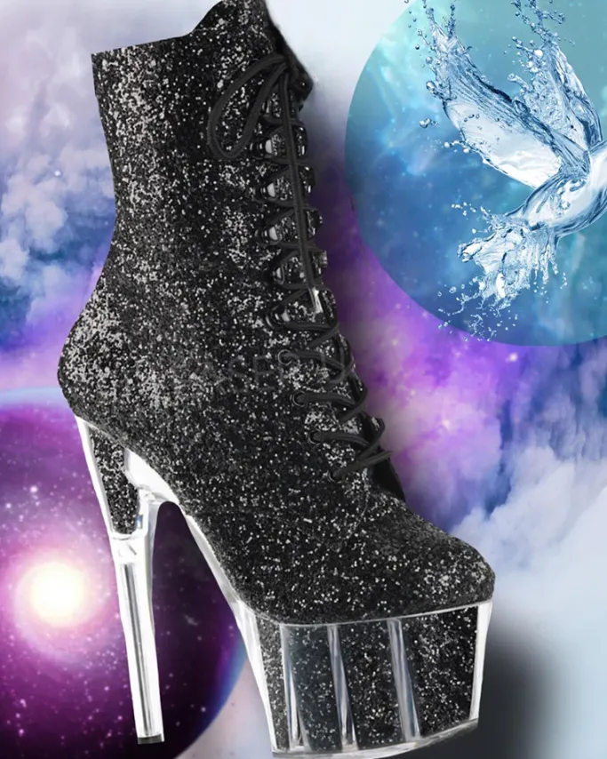 Pleaser ADORE 1020G Boots Black Glitter
