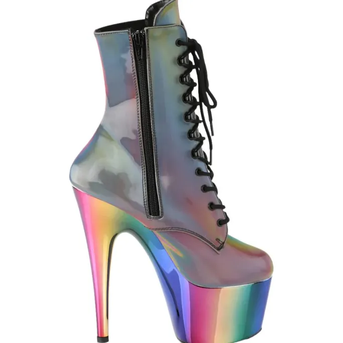 Pleaser ADORE 1020RC Reflective Rainbow Boots