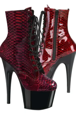 Pleaser ADORE 1020SP Red Snake Print Boots