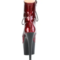 Pleaser ADORE 1020SP Red Snake Print Boots