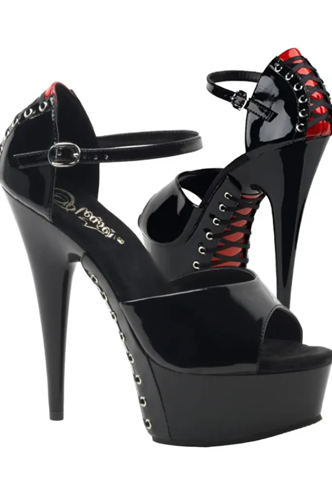 Pleaser DELIGHT 660FH Shoes Black/Red