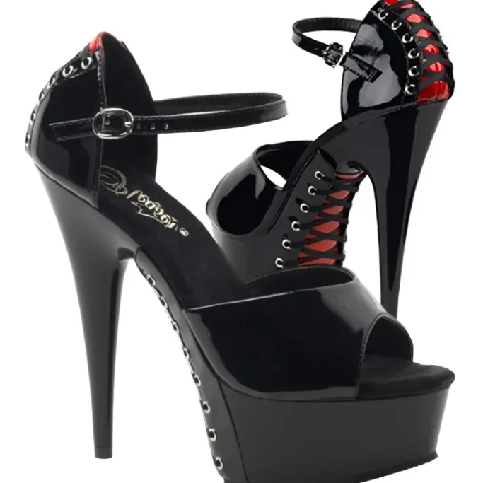 Pleaser DELIGHT 660FH Shoes Black/Red