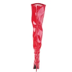 Pleaser Pink Label SEDUCE-3000WC Boots Red WIDE CALF