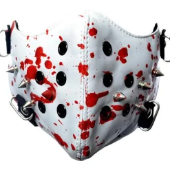 Innocent Clothing Poizen White Spike Face Mask Blood Splatter