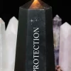 Something Different Protection Crystal Candle with Rough Black Obsidian