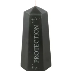 Something Different Protection Crystal Candle with Rough Black Obsidian