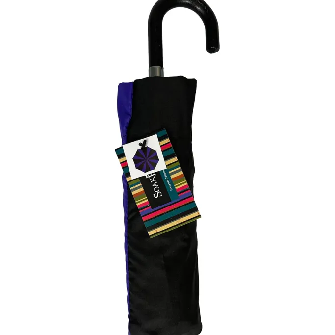 Soake Purple and Black Swirl Folding Umbrella