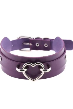 Gothic Collars Purple Gothic Heart Collar