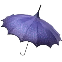Soake Purple Patterned Pagoda Umbrella / Parasol