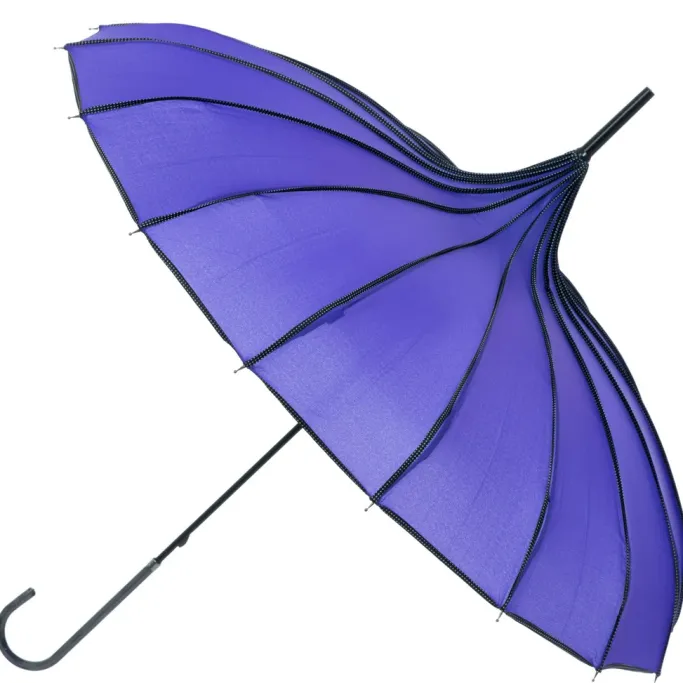 Soake Purple Ribbed Pagoda Umbrella / Parasol