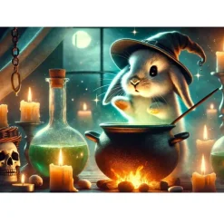 Oakhart Industries Rabbit Witch Glass Chopping Board