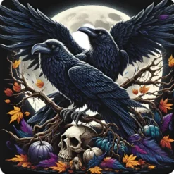 Oakhart Industries Ravens and Skulls Coaster Art076