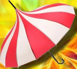 Soake Red and Cream Pagoda Umbrella / Parasol