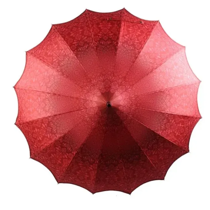 Soake Red Patterned Pagoda Umbrella / Parasol