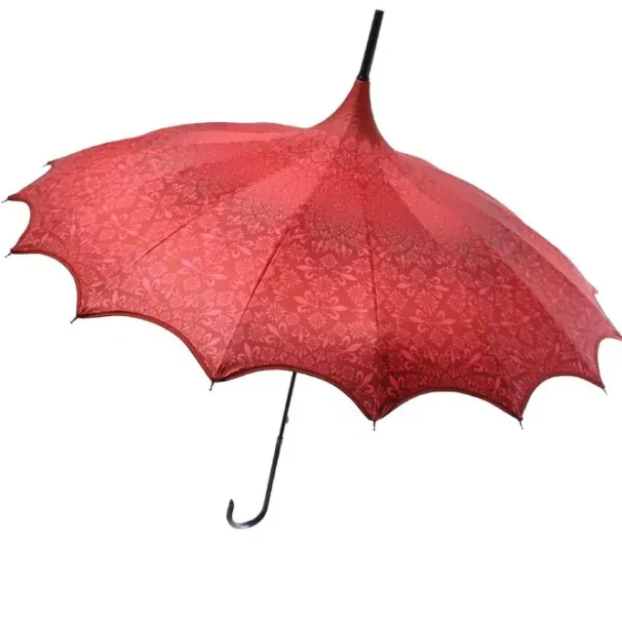 Soake Red Patterned Pagoda Umbrella / Parasol