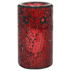 Something Different Red Pillar Crackle Glass Oil Burner
