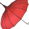 Soake Red Ribbed Pagoda Umbrella / Parasol