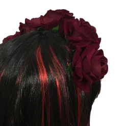 Gothic Hair Accessories Red Rose Hair Garland Gothic Headdress