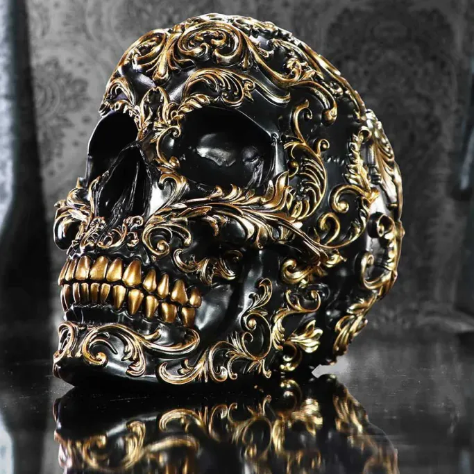 Nemesis Now Renaissance Black and Gold Skull