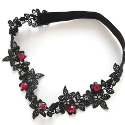 Gothic Accessories Rose and Heart Lace Garter Set