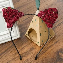 Gothic Hair Accessories Rose Cat Ear Headband, 4 Colours