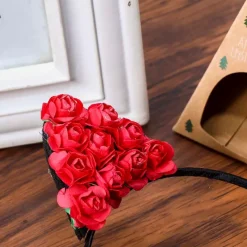 Gothic Hair Accessories Rose Cat Ear Headband, 4 Colours