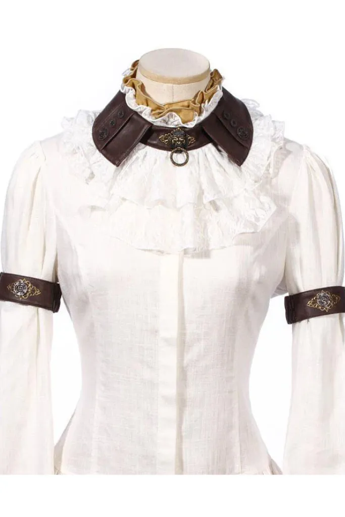 RQBL White Jabot and Wristbands