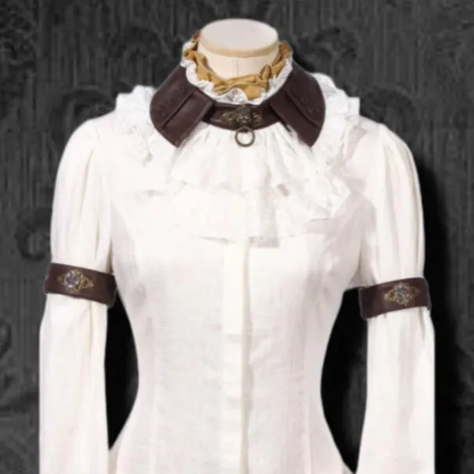 RQBL White Jabot and Wristbands