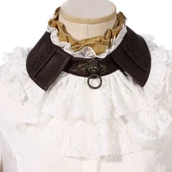 RQBL White Jabot and Wristbands