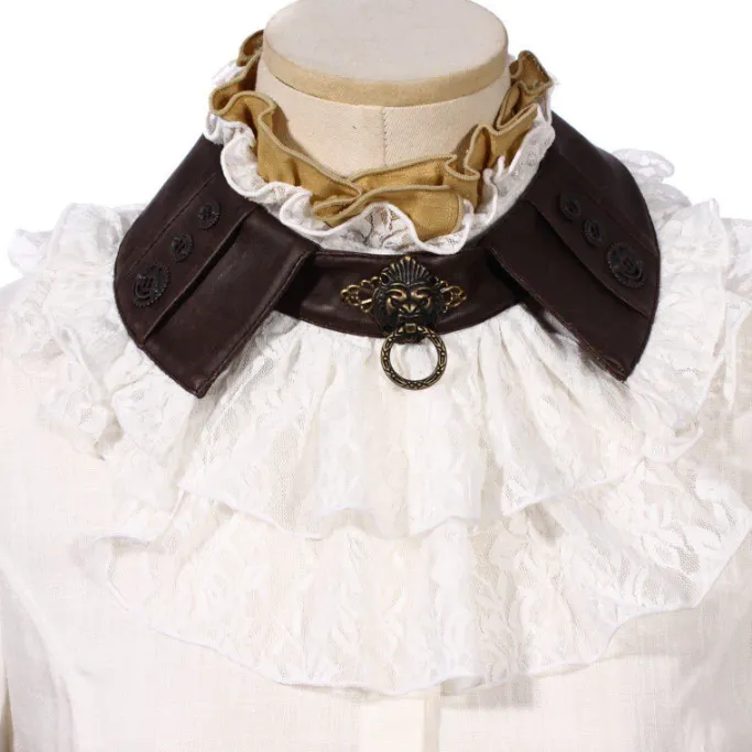 RQBL White Jabot and Wristbands