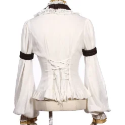 RQBL White Jabot and Wristbands
